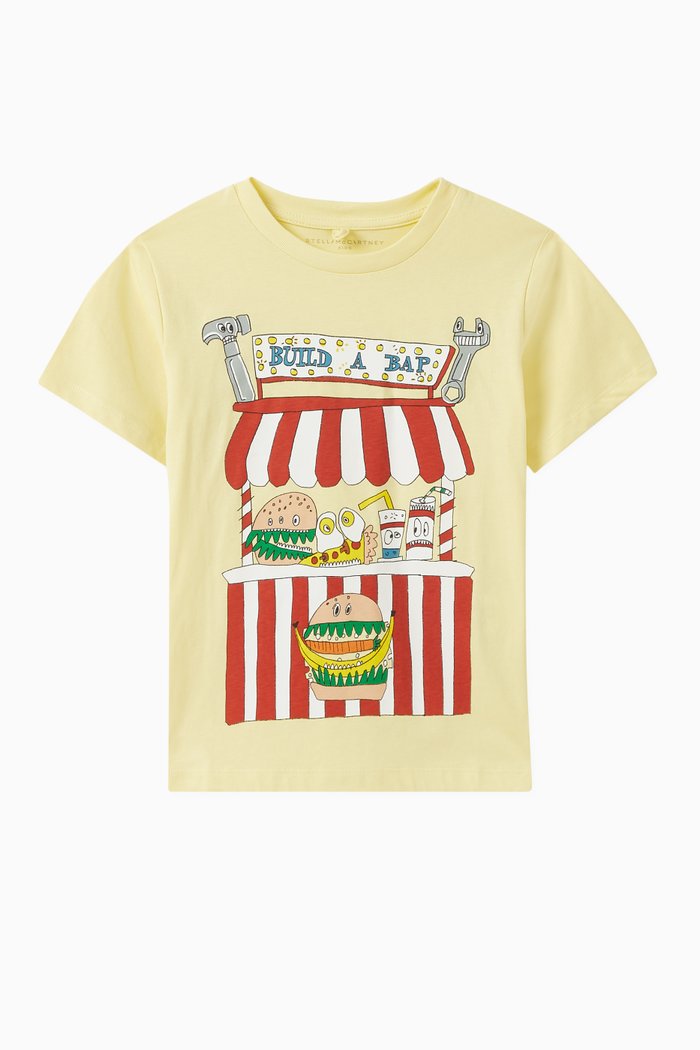 

Food Cart Print T-shirt in Organic Cotton, Neutral