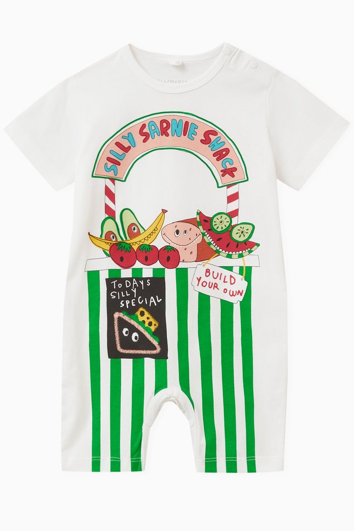 

Fruit Graphic-print Romper in Organic Cotton-jersey, White