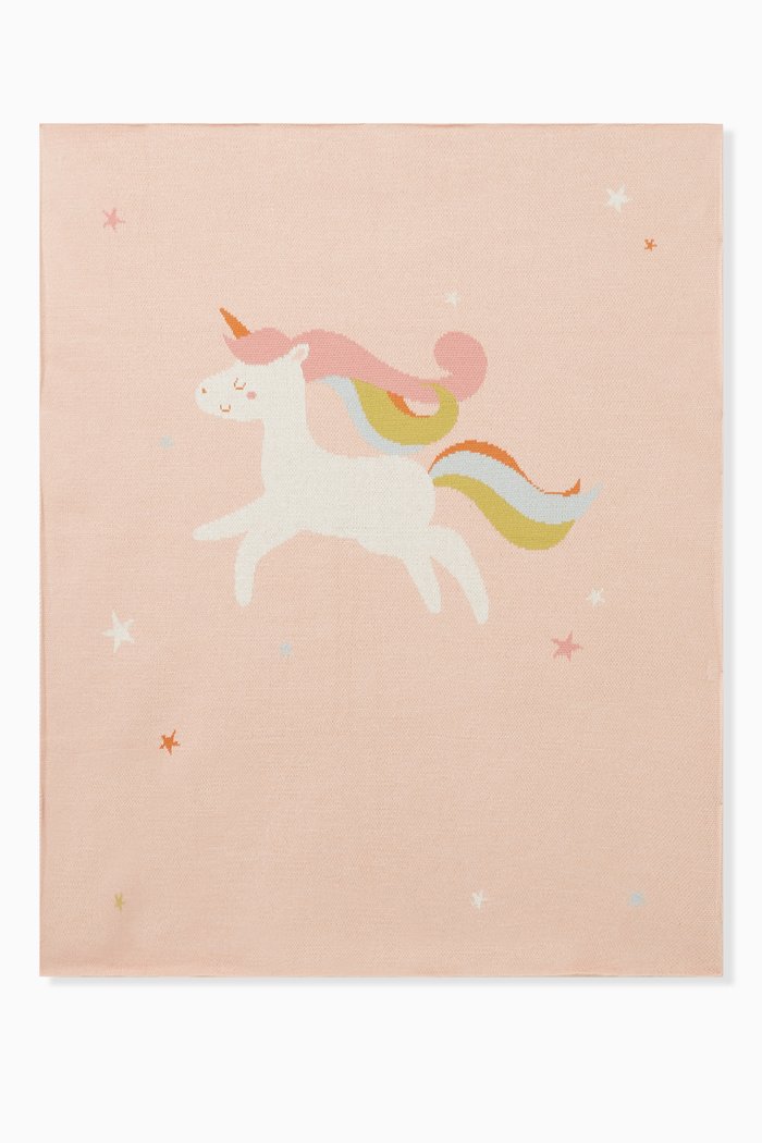 

Unicorn Blanket in Cotton, Pink