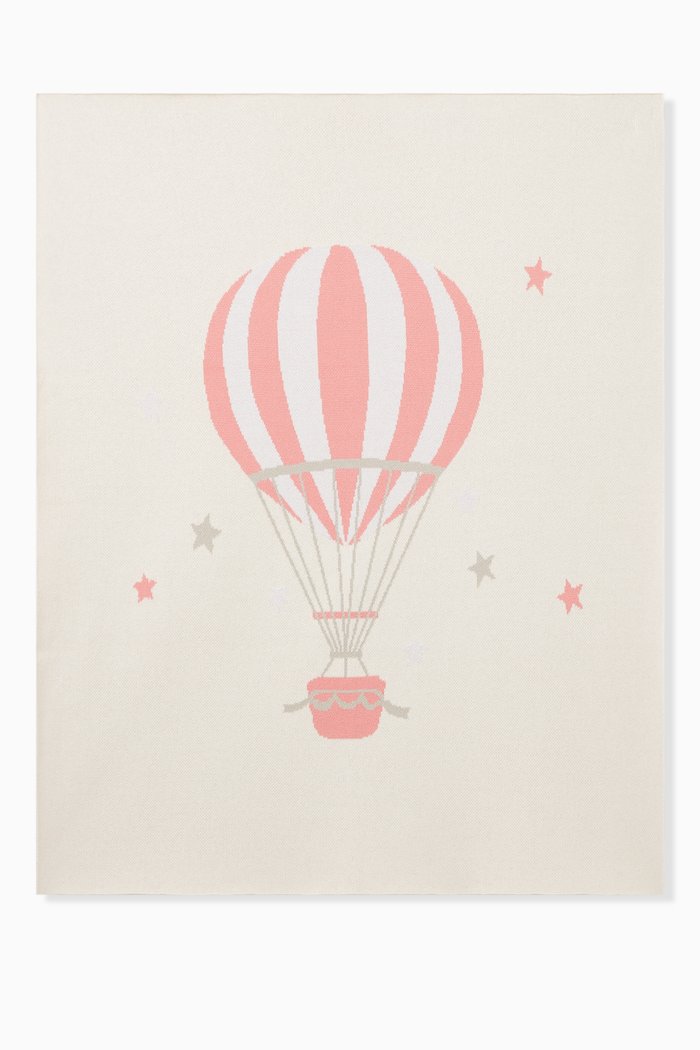 

Hot Air Balloon Blanket in Cotton, Pink
