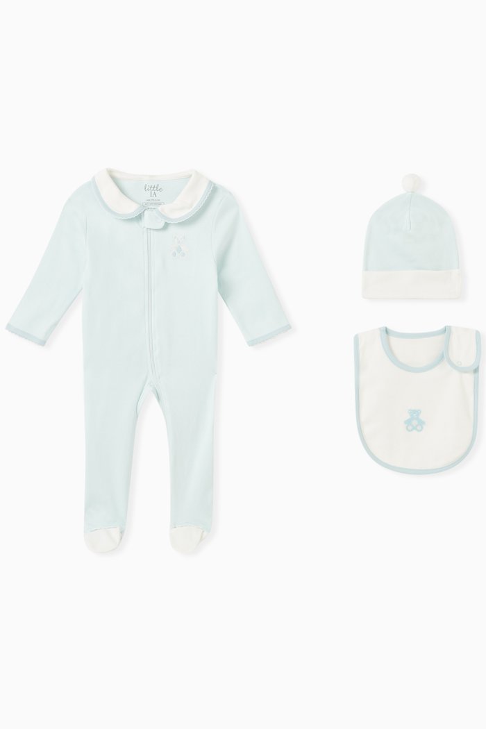 

Bunny Smart-Zip 3-Piece Organic Cotton Set, Blue