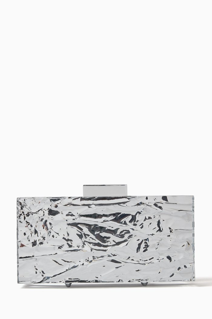 

Crushed Ice Clutch in Acrylic, Silver