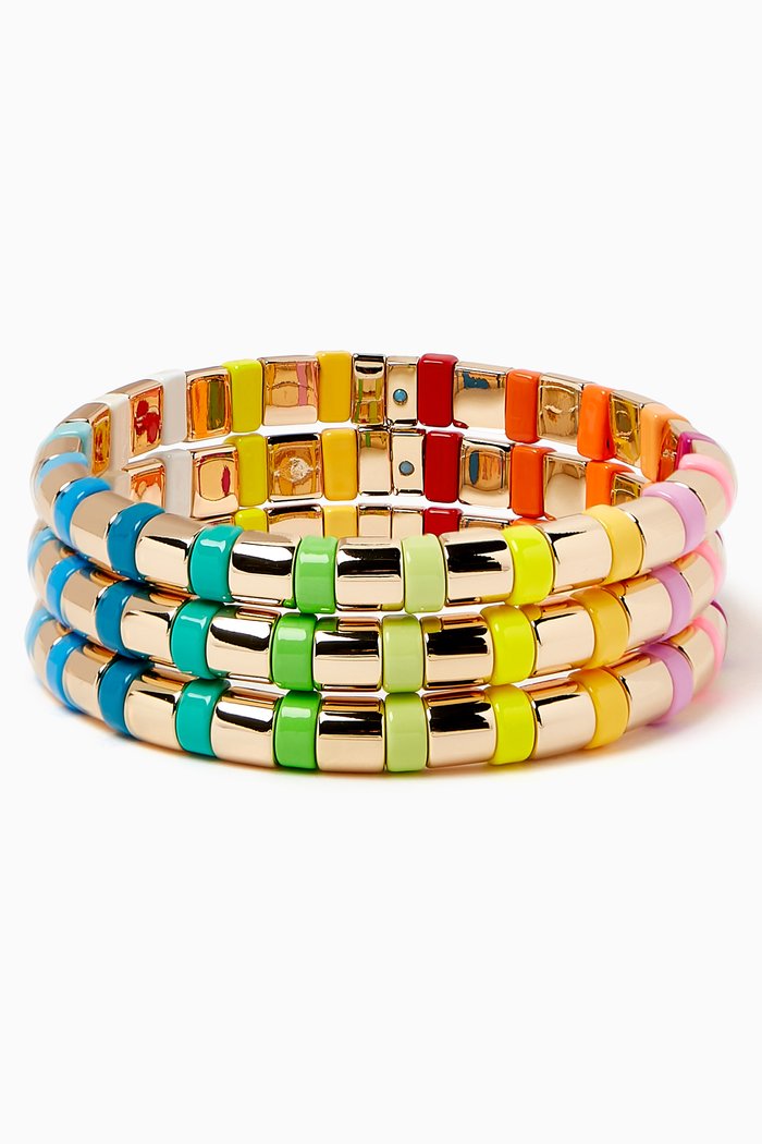 

Not Just Another Rainbow Brite Bracelet in Enamel, Set of 3, Multicolour