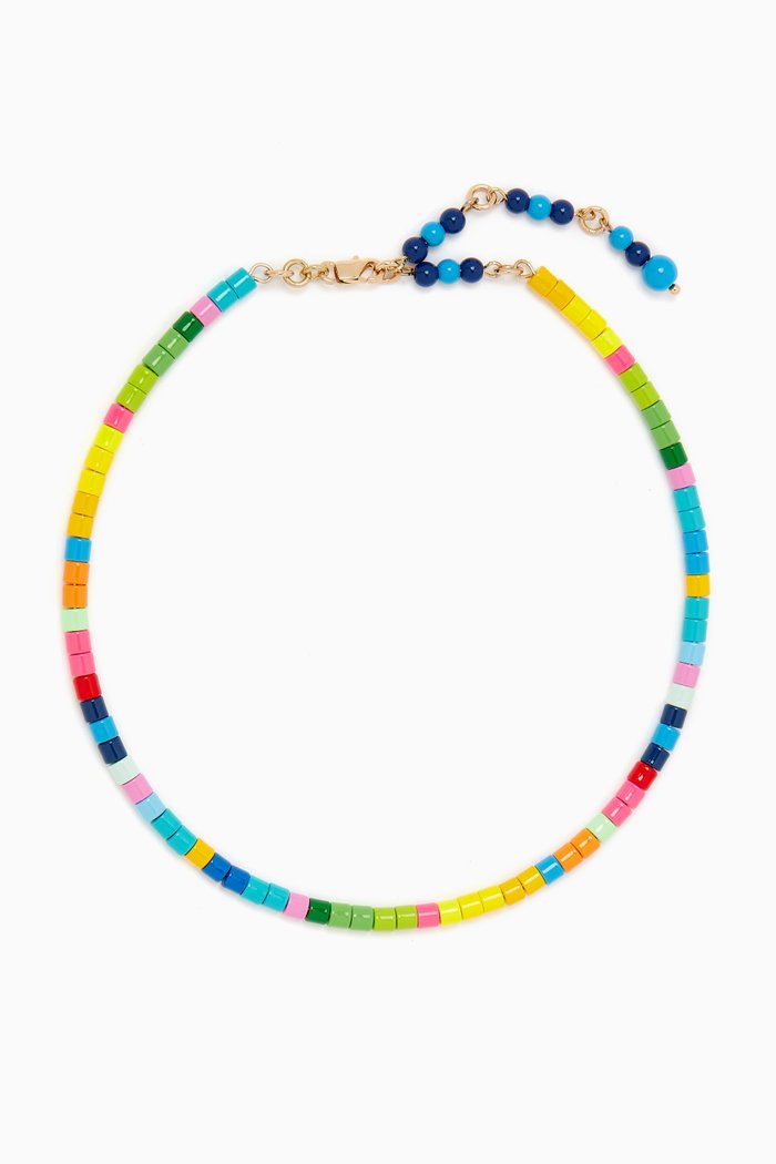 

Starburst Collar Necklace in Beads & Enamel, Multicolour