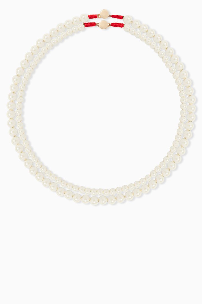 

Princess Necklace in Pearls, Set of 2, White