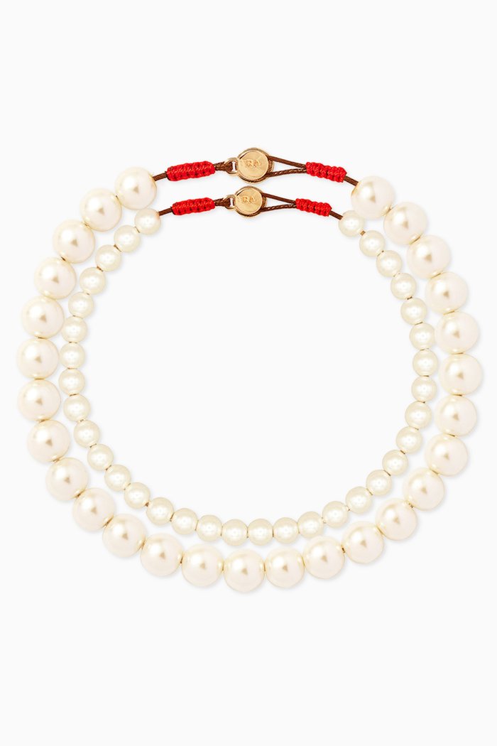 

Princess Bracelets in Pearls, Set of 2, White