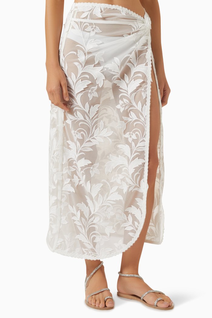 

Sirena Maxi Skirt in Tulle, White