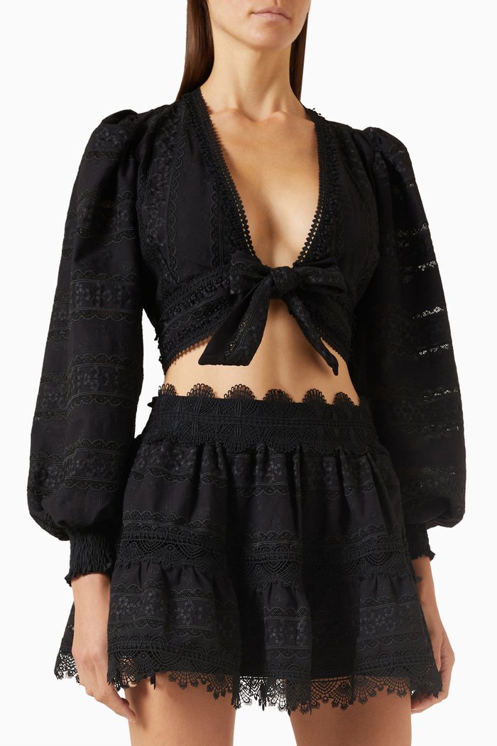 

Havana Cropped Top in Cotton, Black