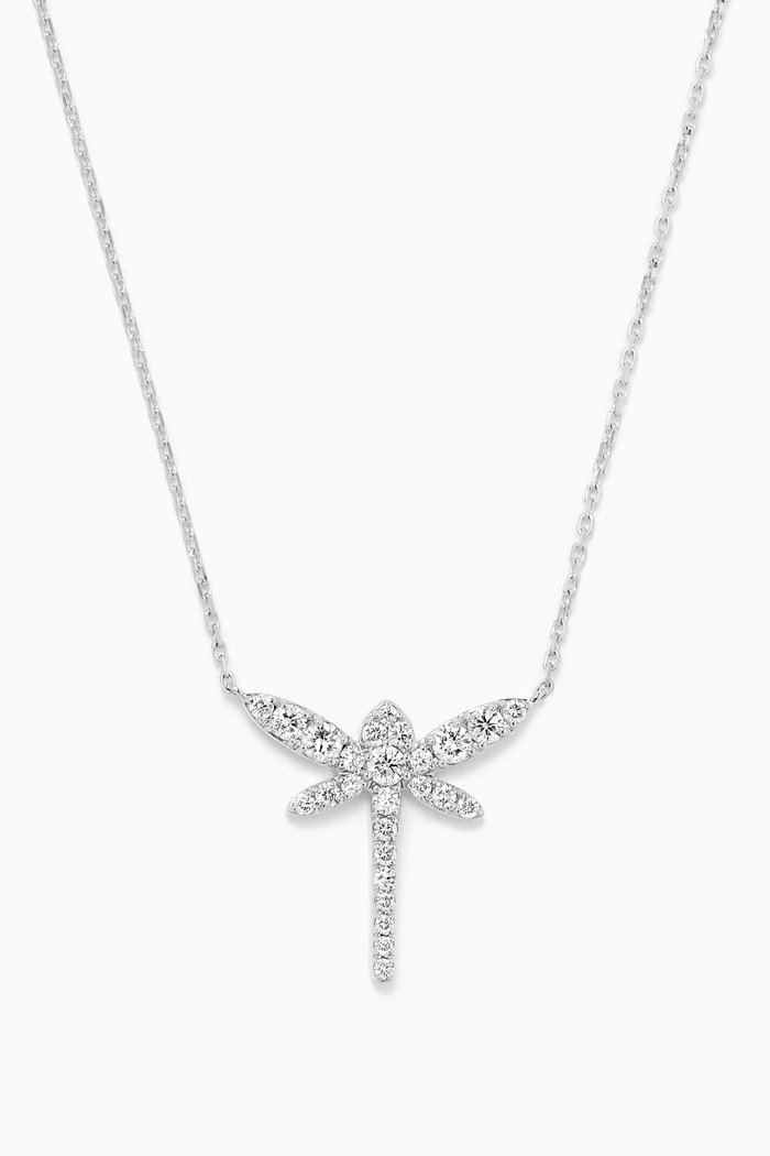 

Dragonfly Pendant Diamond Necklace in 18kt White Gold