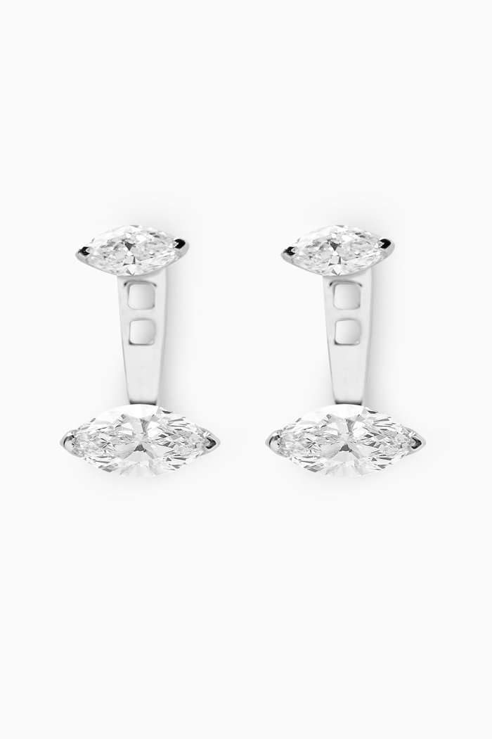 

Marquise-cut Diamond Slider Earrings in 18kt White Gold