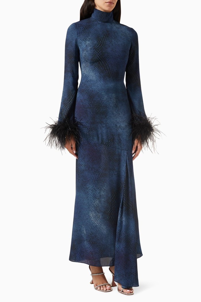 

Cosmopolitan Maxi Dress in Chiffon, Blue