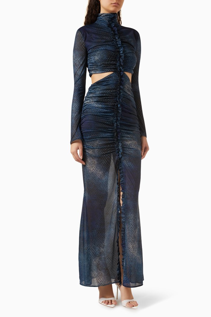 

Norell Maxi Dress in Jersey, Blue