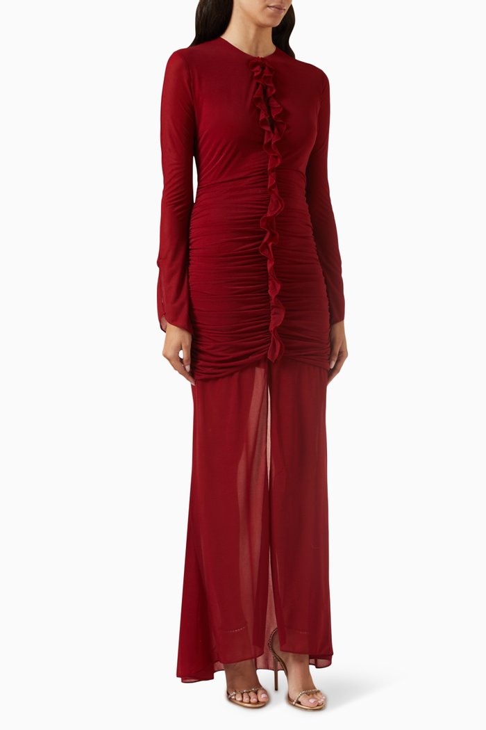 

Ceylon Maxi Dress in Jersey, Burgundy