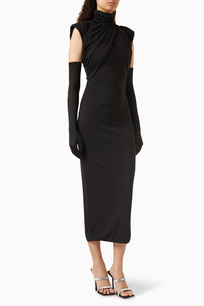 

Metropolitan Midi Dress in Jersey, Black