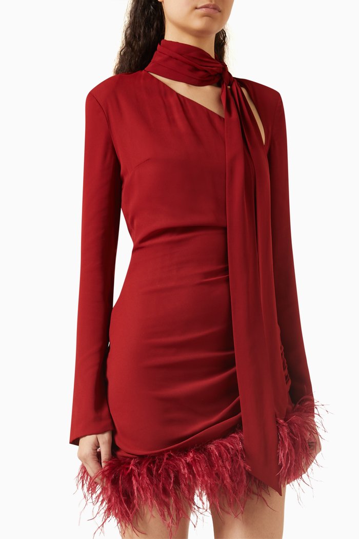 

Avenue Mini Dress in Chiffon, Burgundy