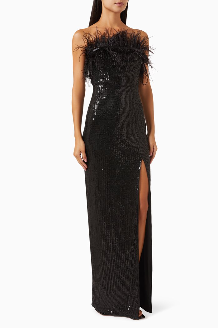 

Slone Maxi Dress in Sequins, Black
