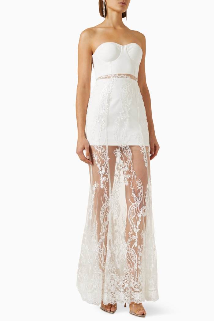 Sydney Maxi Dress in Lace, White