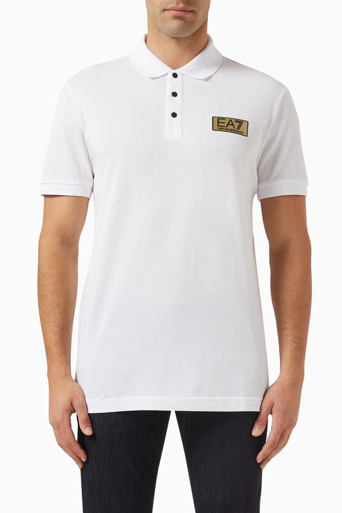 

EA7 Logo Train Series Polo Shirt in Cotton, White