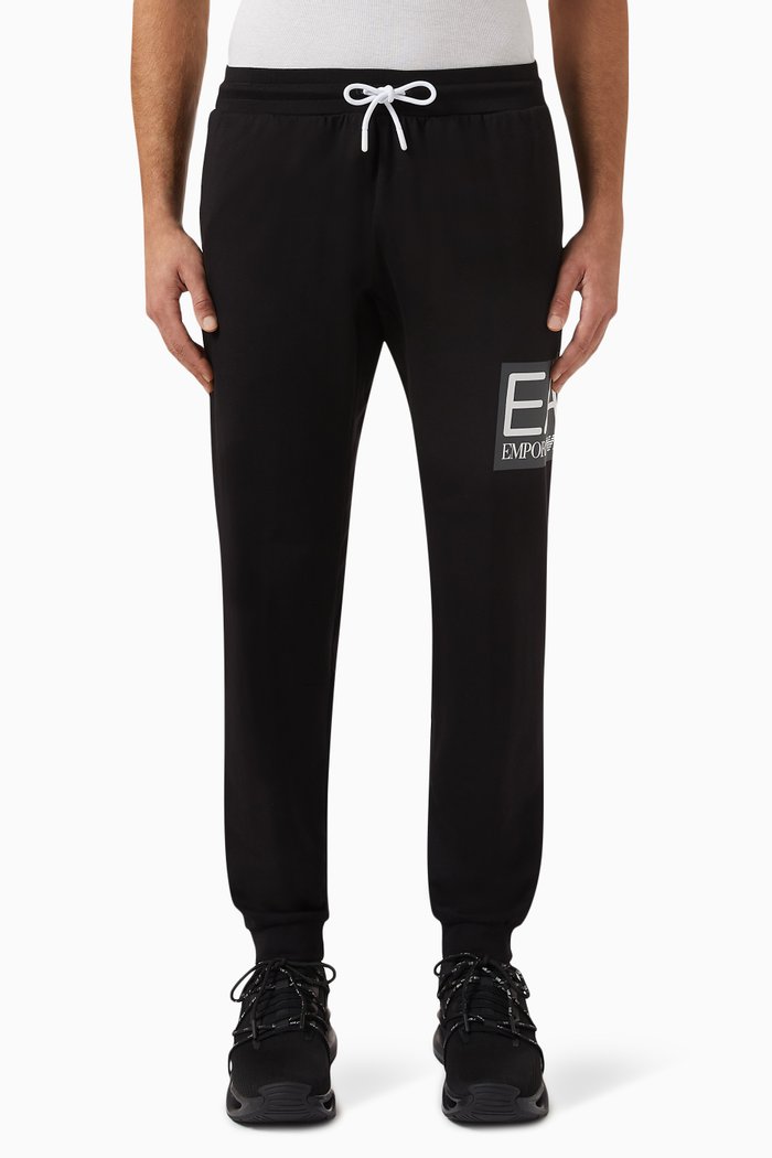 

EA7 Logo Train Sweatpants in Cotton, Black