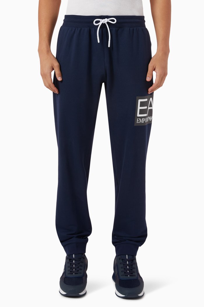 

EA7 Logo Train Sweatpants in Cotton, Blue