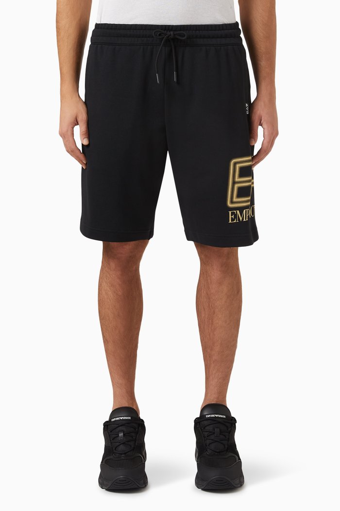 

EA7 Train Logo Series Shorts in Cotton, Black