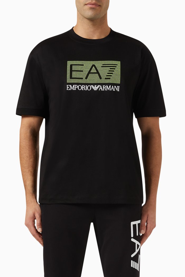 

EA7 Logo Series T-Shirt in Cotton, Black