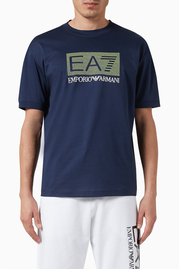 

EA7 Logo Series T-Shirt in Cotton, Blue