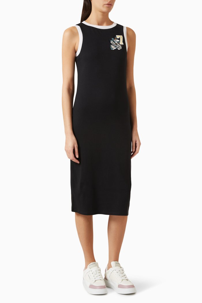 

Logo T-shirt Dress in Jersey, Black
