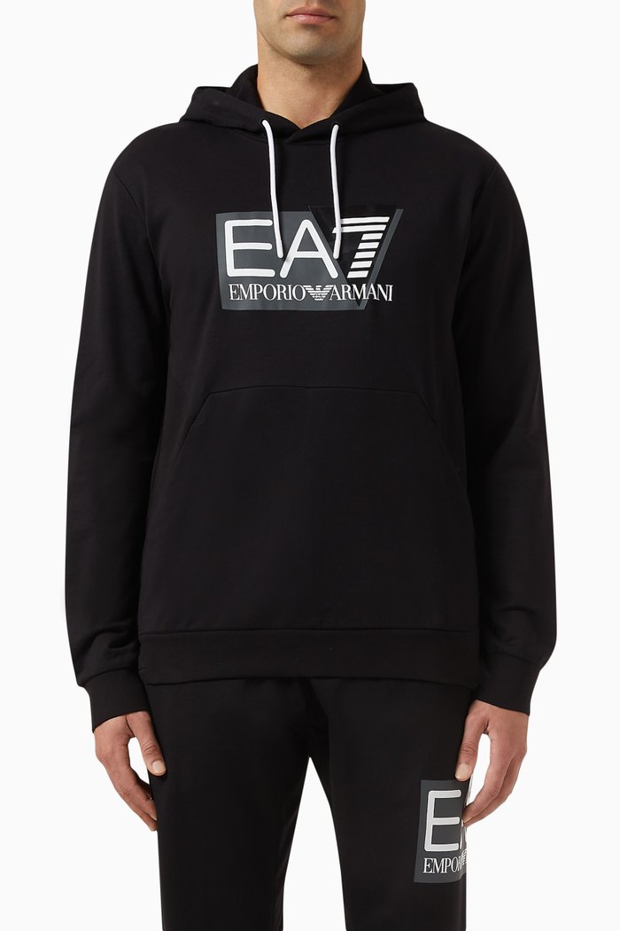 

EA& Train Visibility Logo Hoodie in Cotton, Black