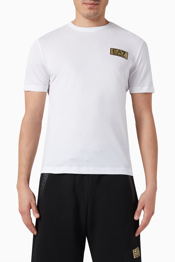 

EA7 Logo T-shirt in Cotton, White