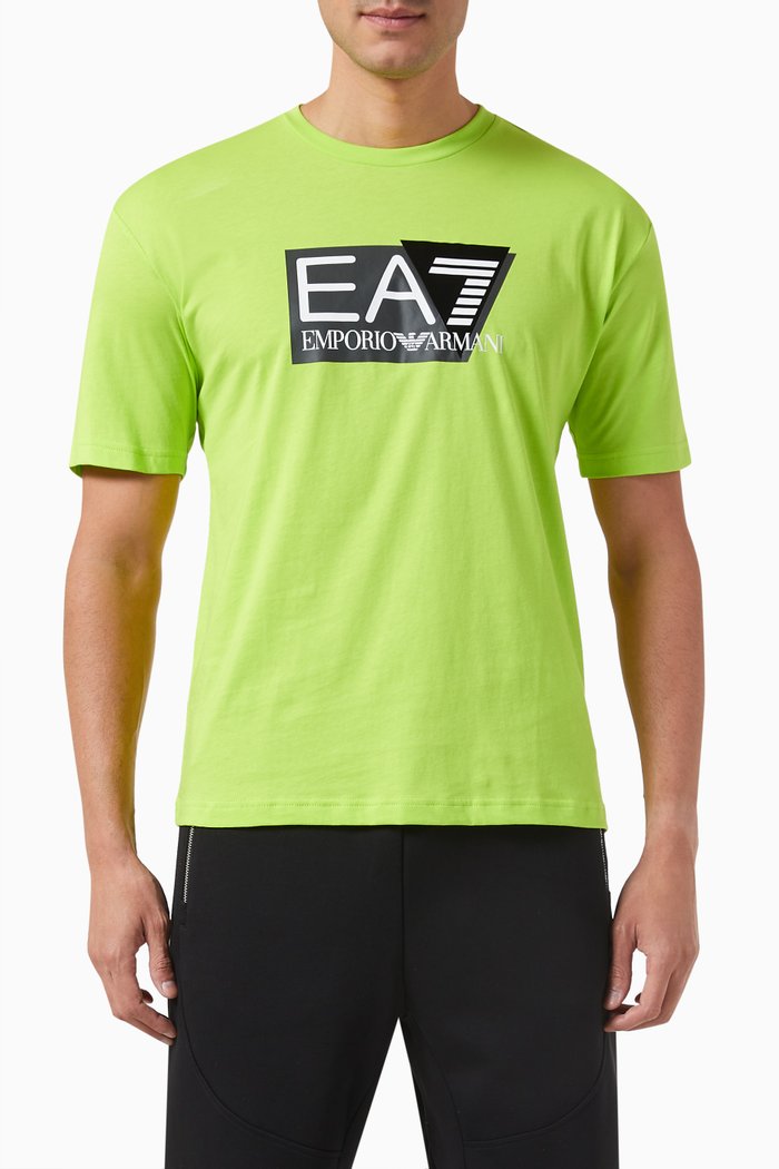 

EA7 Train Visibility Logo T-shirt in Cotton-jersey, Yellow