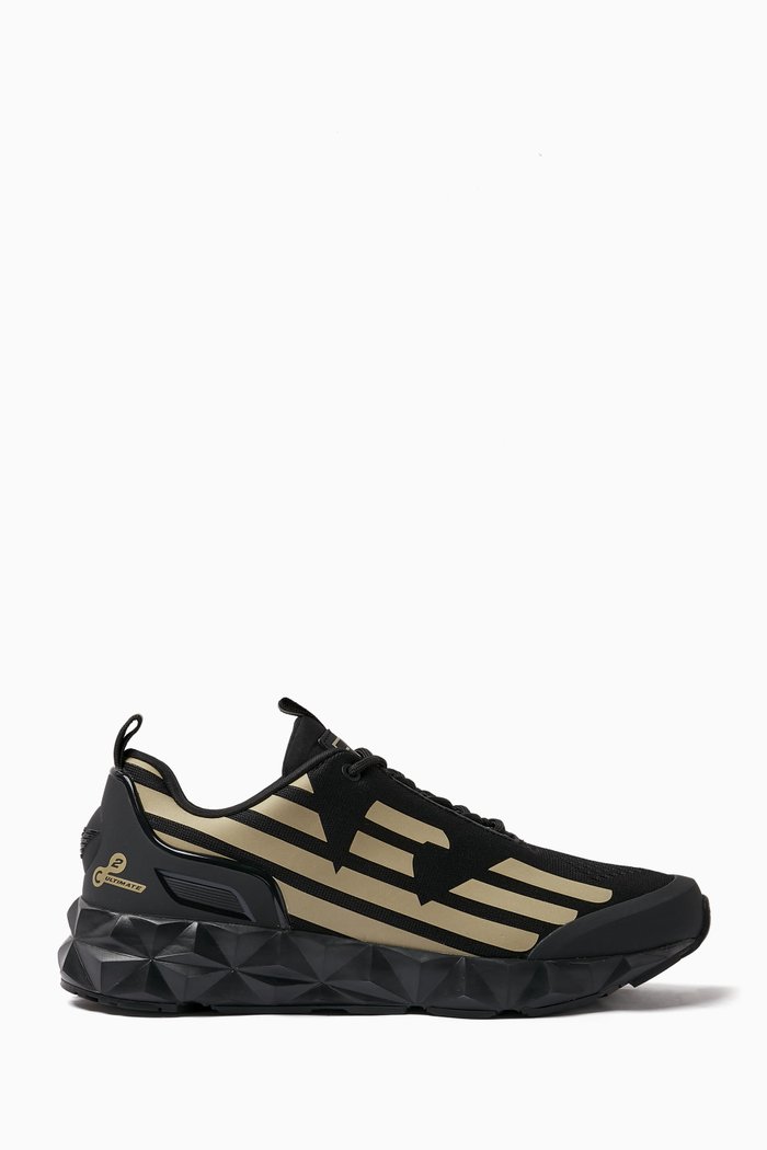 

EA7 C2 Kombat Sneakers in Mesh, Black