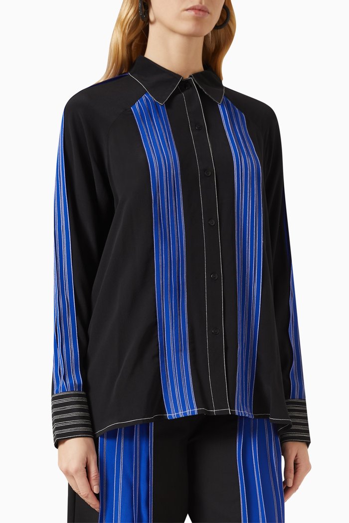 

Pintuck Shirt in Crepe-silk, Black