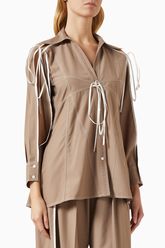 

Front Tie Shirt in Terry-rayon, Neutral