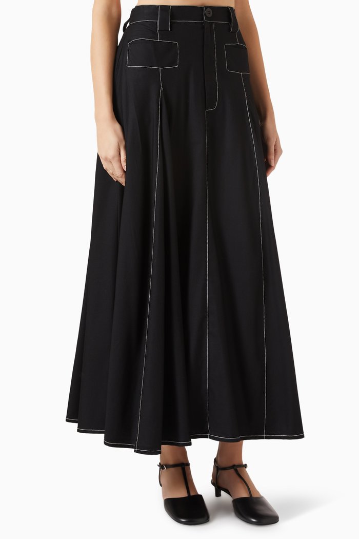 

A-line Pants in Terry-rayon, Black