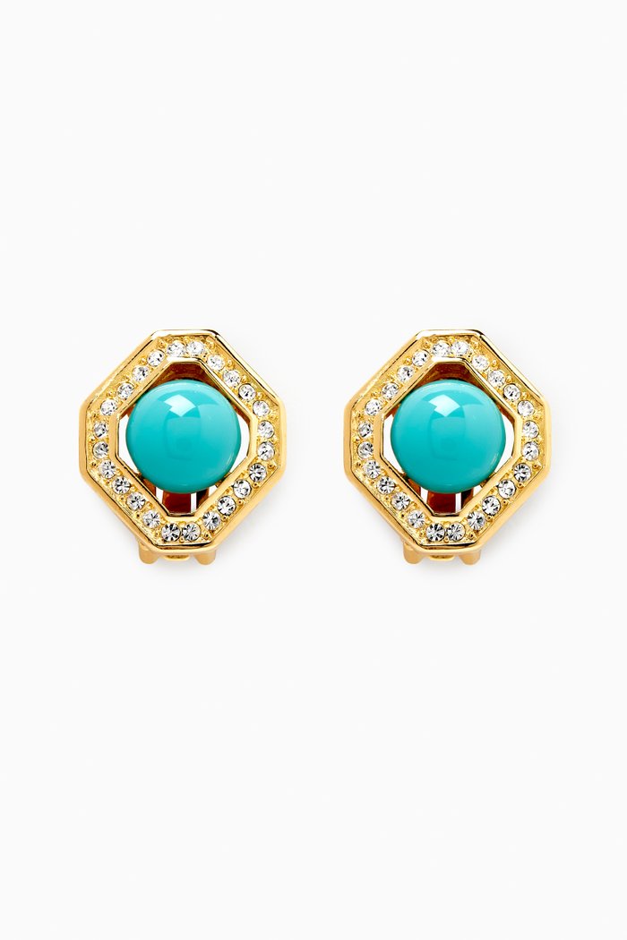 

1980s Vintage Christian Dior Clip-on Earrings, Gold