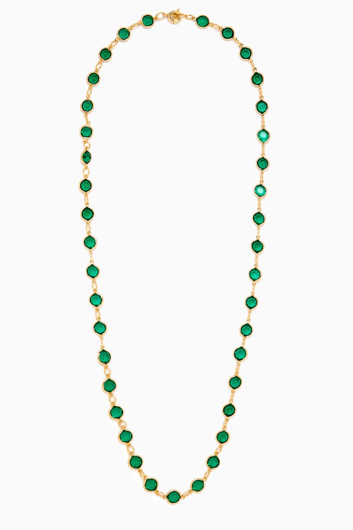 

1990s Vintage Swarovski Long Necklace, Green
