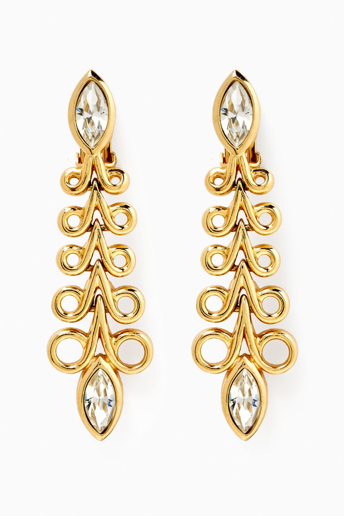 

1980s Vintage Christian Dior Clip-on Earrings, Gold