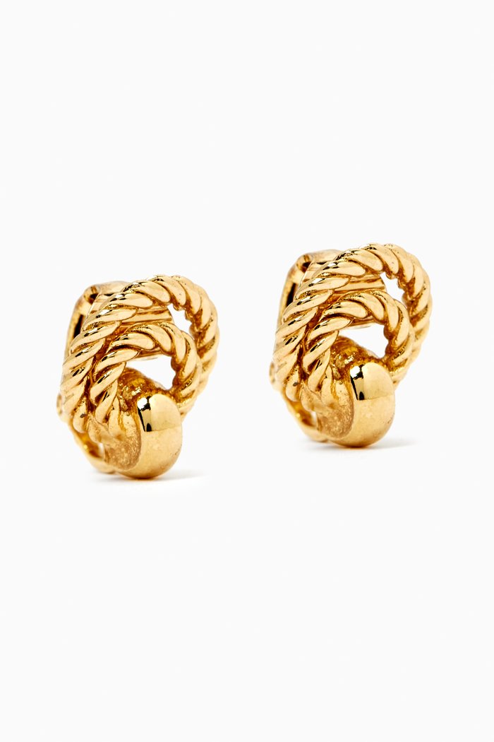 

1980s Vintage Christian Dior Clip-on Earrings, Gold