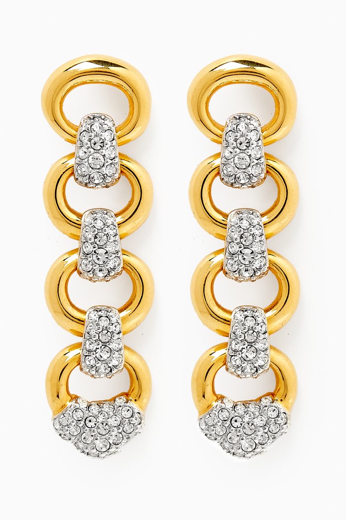 

1990s Vintage Swarovski Earrings, Gold