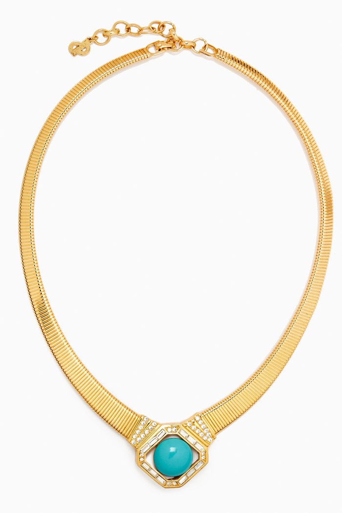 

1980s Vintage Christian Dior Necklace, Gold