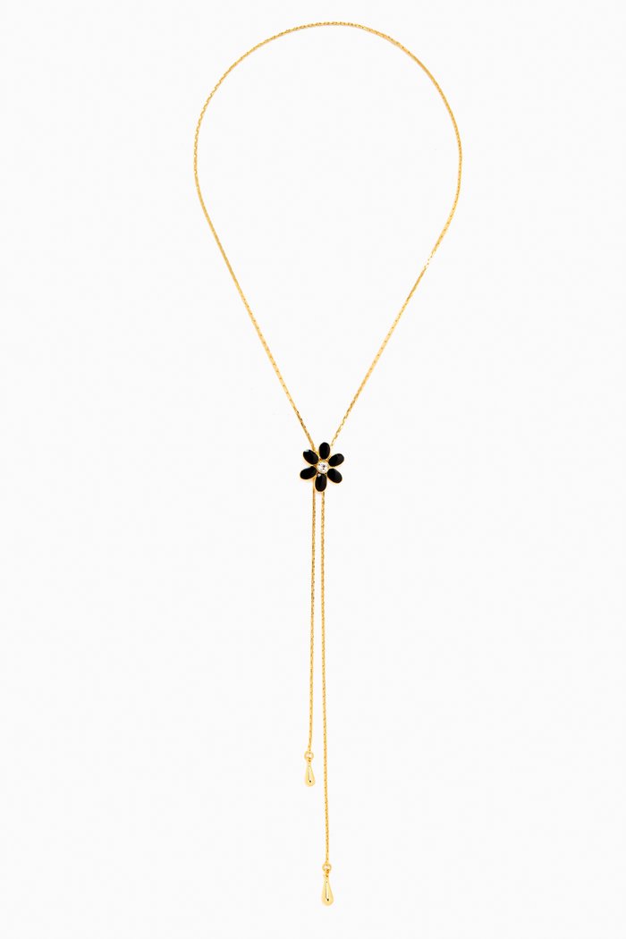 

Rediscovered 1990s Vintage Floral Necklace, Black