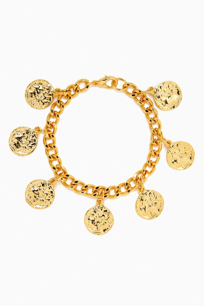 

Rediscovered 1990s Vintage Coin Charm Bracelet, Gold