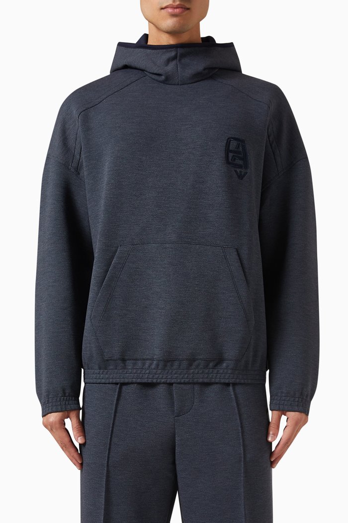 

Logo Hoodie in Jersey, Blue