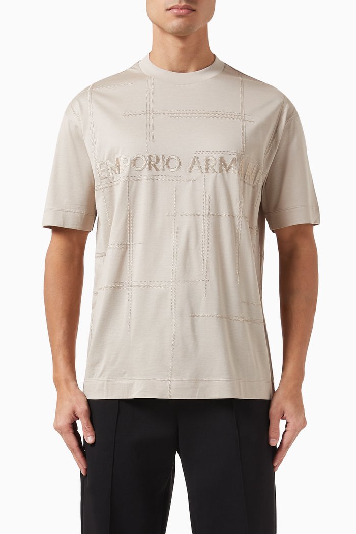 

Logo T-shirt in Lyocell-cotton Blend, Neutral