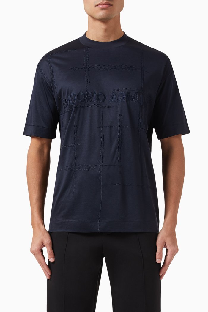 

Logo T-shirt in Lyocell-cotton Blend, Blue