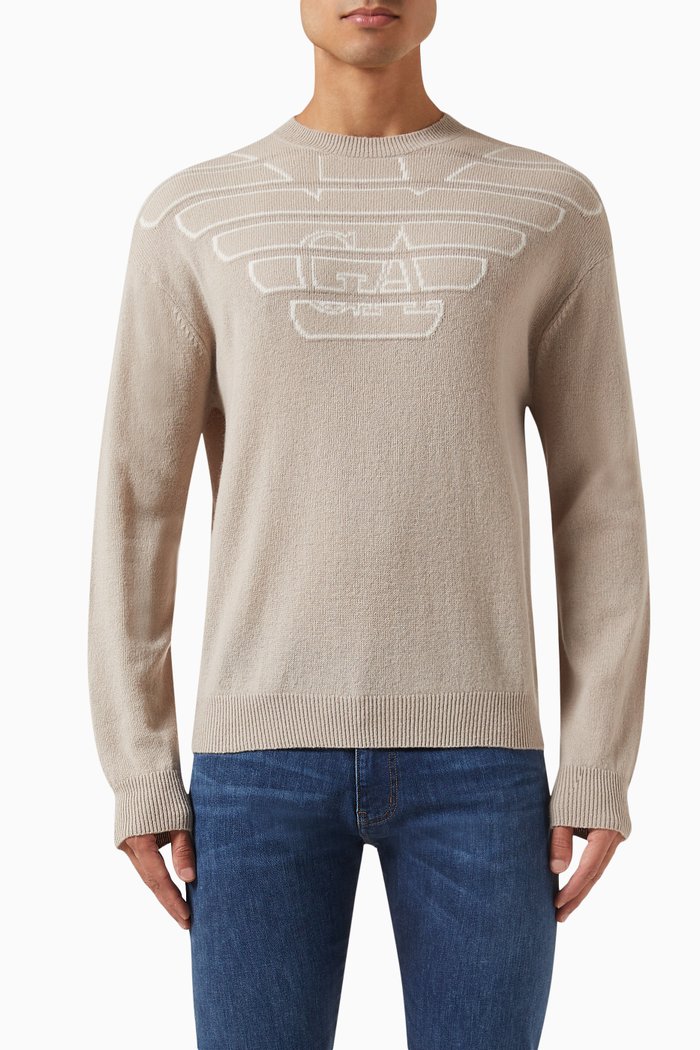 

Logo Sweater in Wool-blend, Neutral