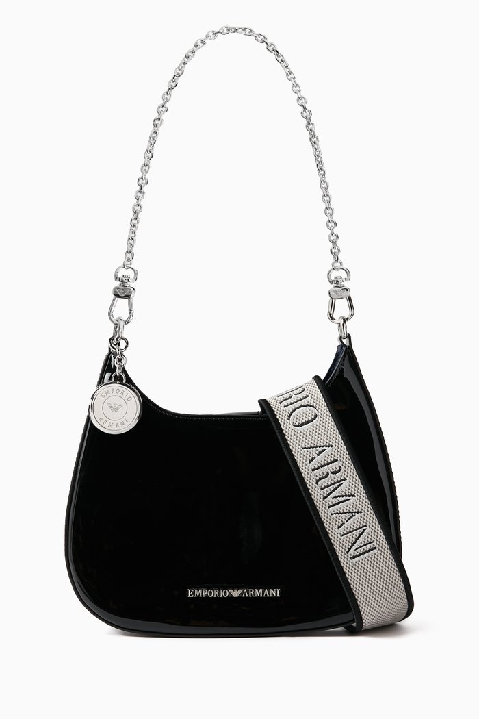 

Mini Holly Shoulder Bag in Patent Leather, Black