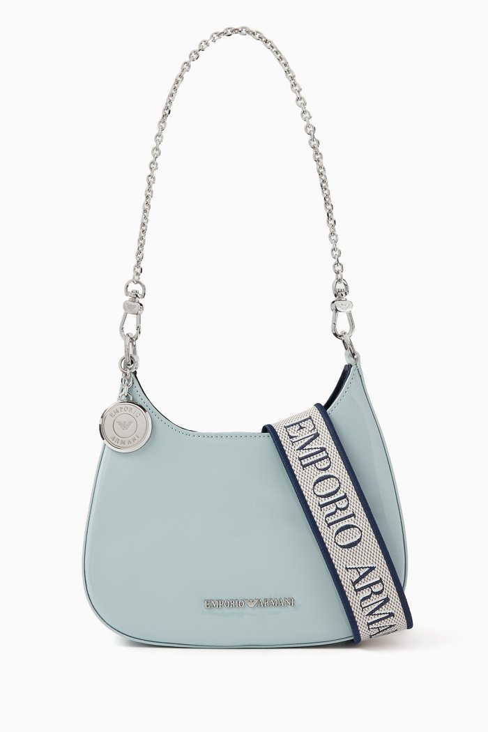 

Mini Holly Shoulder Bag in Patent Leather, Blue