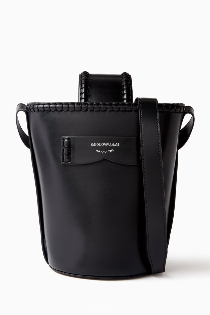 

Bucket Bag in Leather, Black